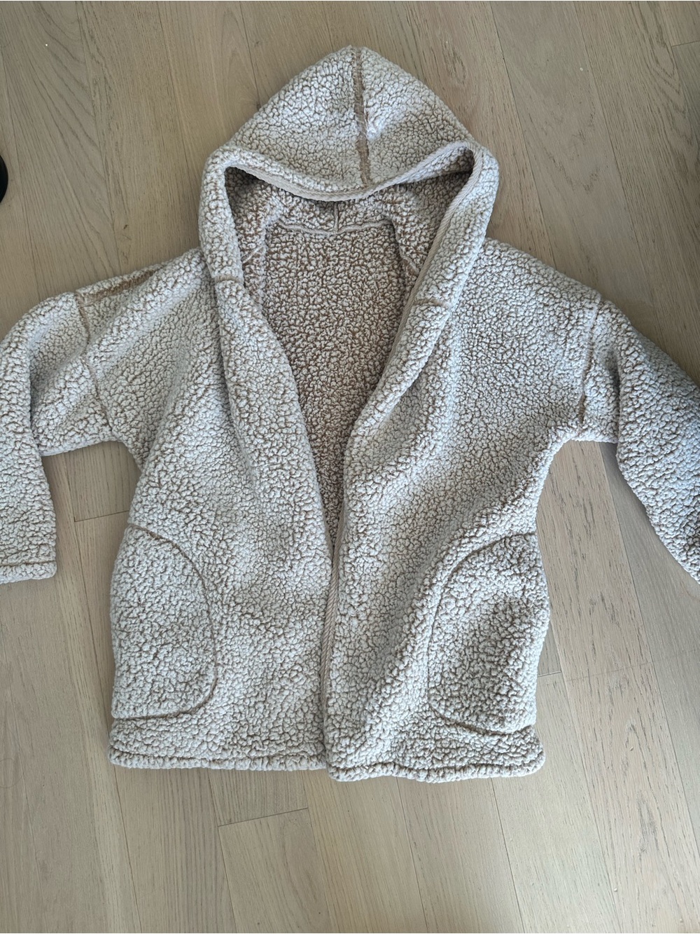 Cozy Hooded Sherpa Jacket - Cream